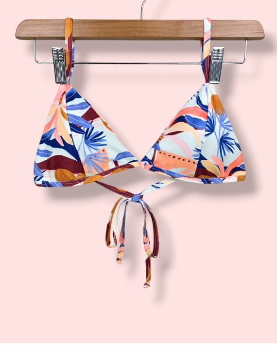 Top de Traje de Baño Básico Ajustable Estampado Aruba