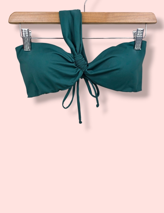 Top de Vestido de Baño de un Hombro Posy Green - Chiara