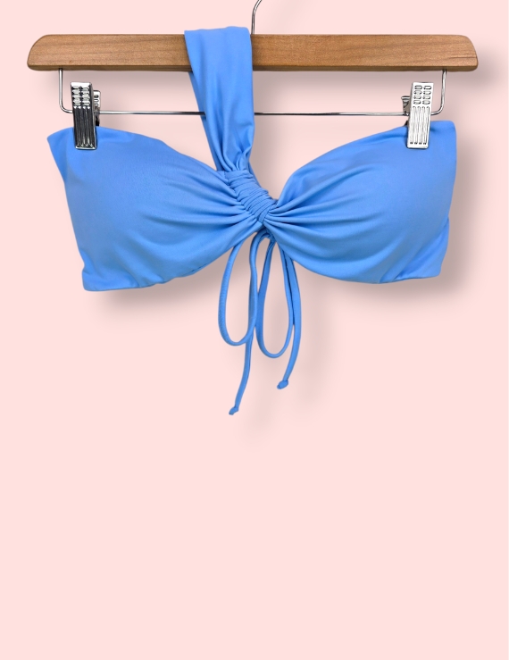Parte Alta de Bikini de un Hombro Celeste - Chiara