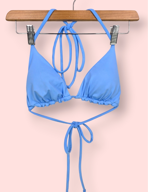 Parte Alta Triangular de Bikini Ajustable Celeste - Lima