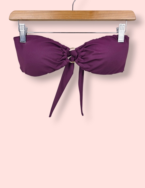 Traje de baño Top Strapless con Argolla Frontal Ruby Wine - Sol