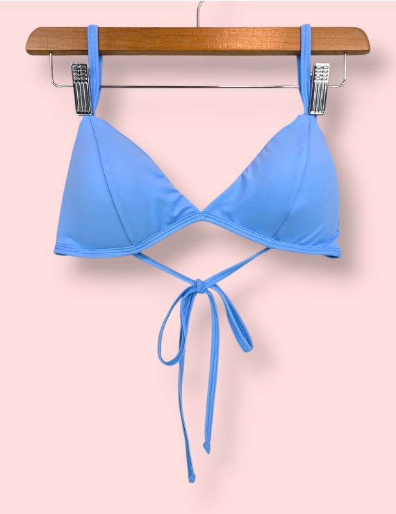 Bralette Bikini Mujer con Tirantes Regulables Celeste - Bralette Basic Top