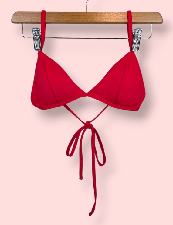 Top Bralette Básico para playa Rojo Manzana -Bralette Basic Top