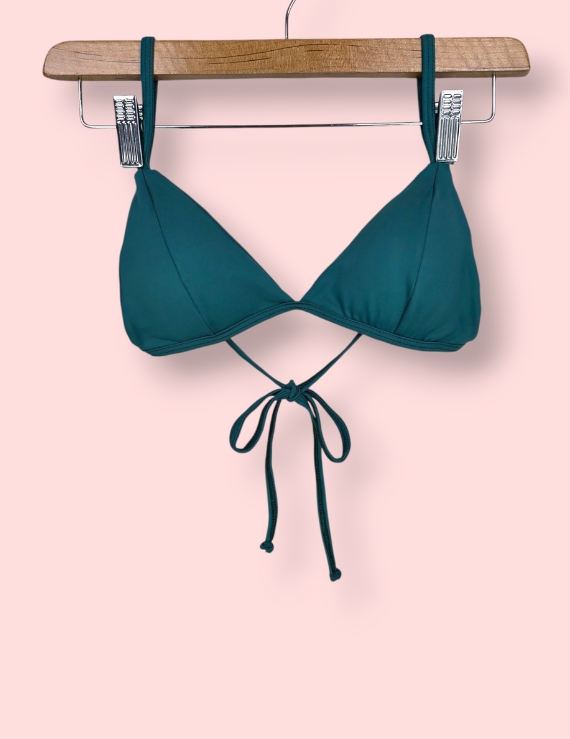 Top de Bikini Bralette con Copas Internas Verde Garden - Bralette Basic Top