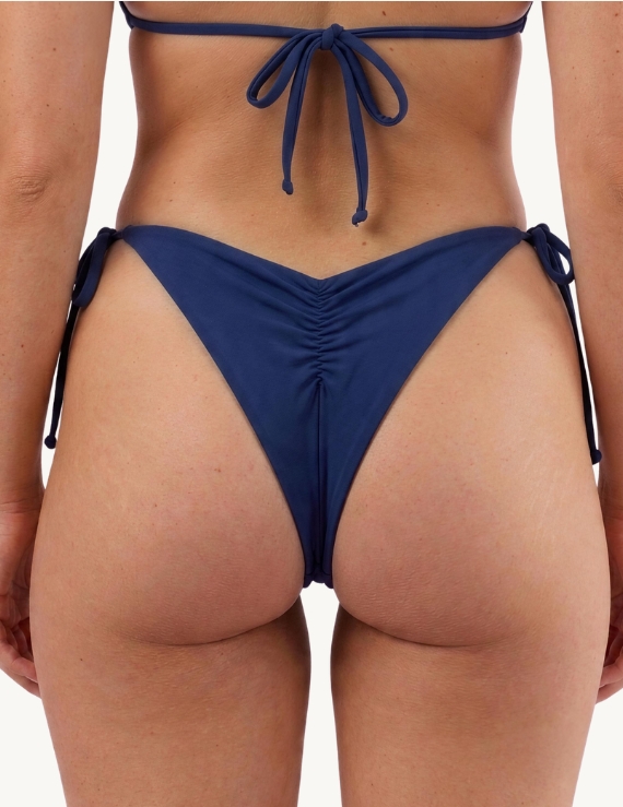 Parte Baja de Bikini Ajustable de Pierna Alta Azul Navy - Grecia Bottom