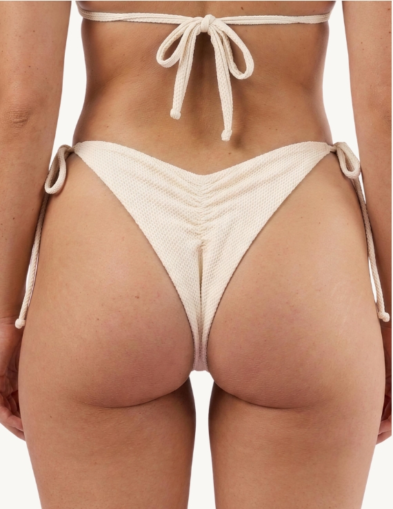 Bikini Bottom Ajustable a los Costados - Grecia Bottom Ivory texturizado