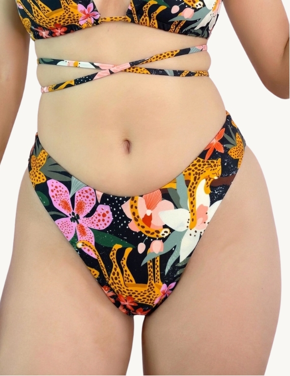 Parte Baja Semi Hilo de Bikini - Hilo Zoe Jaguar Tropical